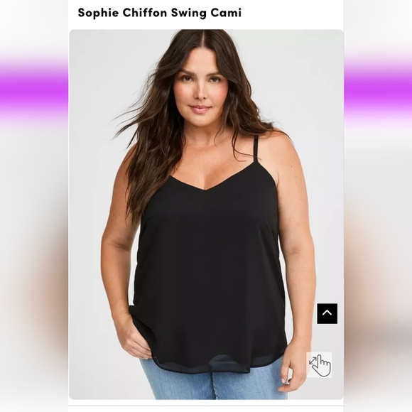 Torrid Sophie Chiffon Swing Cami Size 1x Black NWOT - Picture 7 of 8
